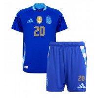 Camisa de Futebol Argentina Alexis Mac Allister #20 Equipamento Secundário Infantil Copa America 2024 Manga Curta (+ Calças curtas)